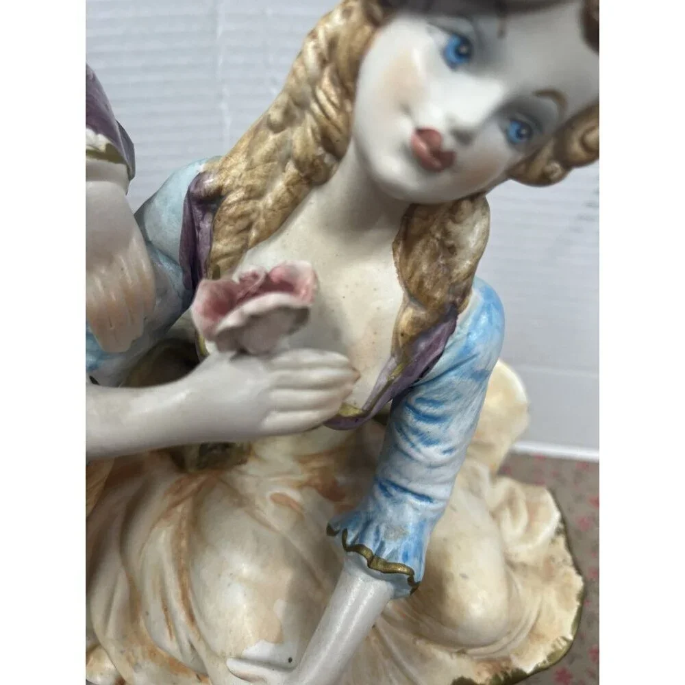 Capodimonte N Italian Porcelain Figurine Victorian Couple 60s-70s Era